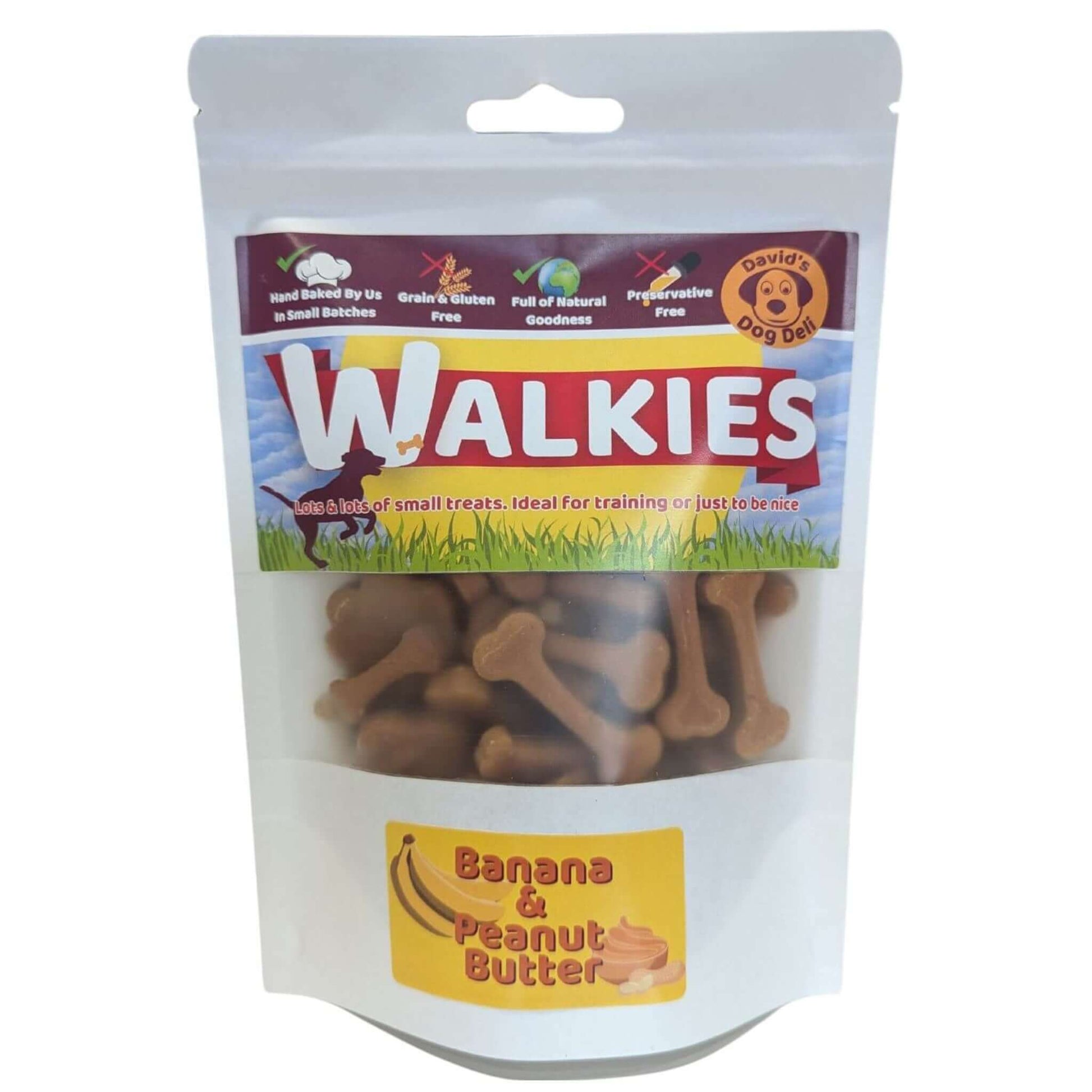 Peanut Butter Dog Treats with Banana resealable bag 